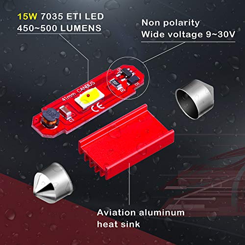 Bombillas LED 6411 6418 800lm Azul Ultra 12V 39MM miniatura 3