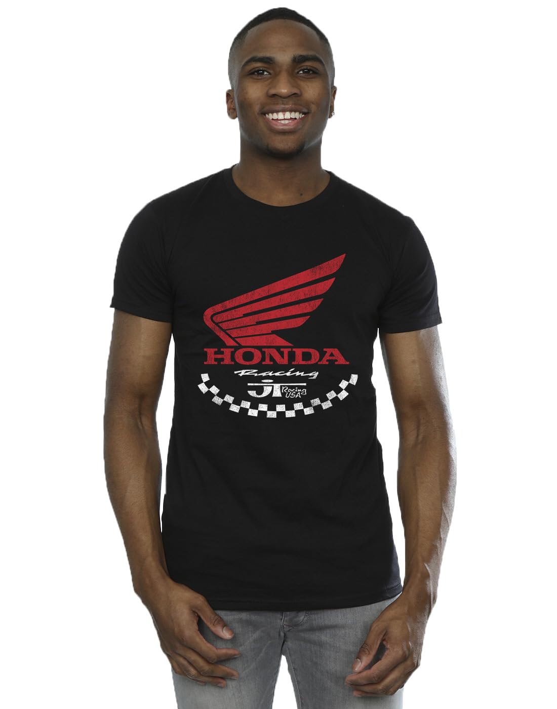 Absolute Cult Honda Men's JT Racing Banner T-Shirt Black Large