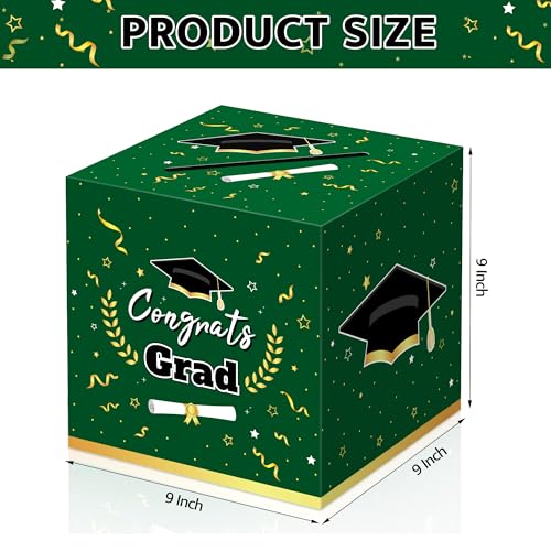 Image of Kelool Graduation Decorations 2026 Green Graduation Card Box Graduation Party Decorations,Graduation Box,Congrats Grad Gifts Box for 2026 Graduation Party Supplies Favors