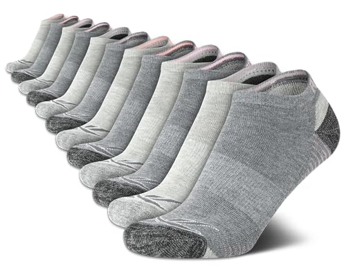 Image of Reebok Womens No Show Socks Moisture Wicking Cushion Low Cut Socks 12 Pack | Stretch Performance Fabric, Cushioned Heel and Toe, Arch Support, Comfort Seam, Shoe Size 4-10