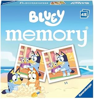 Ravensburger Bluey Mini Memory - Matching Picture Snap Pair Game For Kids Age 3 Years and Up