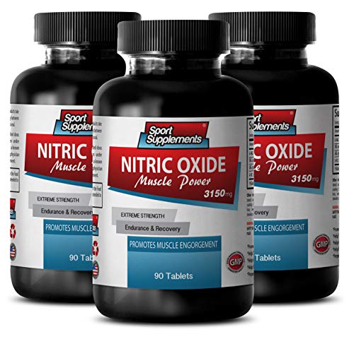 Nitric Oxide Support - Nitric Oxide Muscle Power 3150mg - Oxygen Level Support (3 Bottles - 270 Tablets)