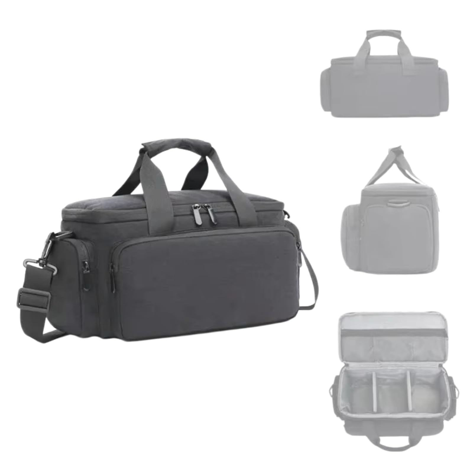 Beauty Case Borsa Fotocamera A Spalla di Viaggio Prova Urti Resistente all'Acqua con Divisori Rimovibili E Cinturina Regolabile-Black