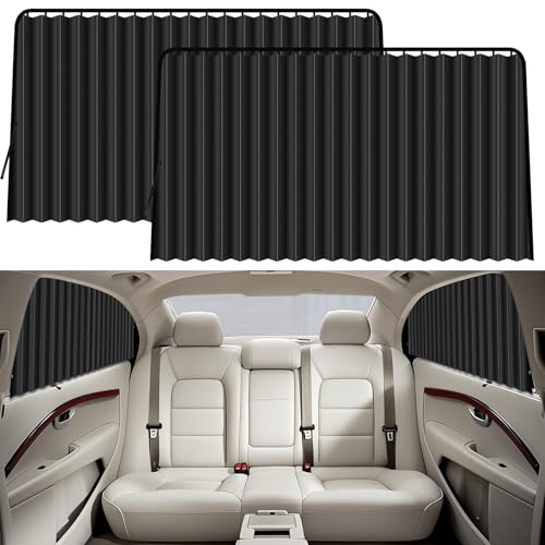 XCBYT Sonnenschutz fürs Auto Vorhang Magnetisch 2 Stück, Universal Seitenscheibe Fenster Verdunkelung, Autofenster Sonnenschutz Kinder, Sichtschutz Autofenster Verdunkelung, UV-Schutz, Hitzeschutz