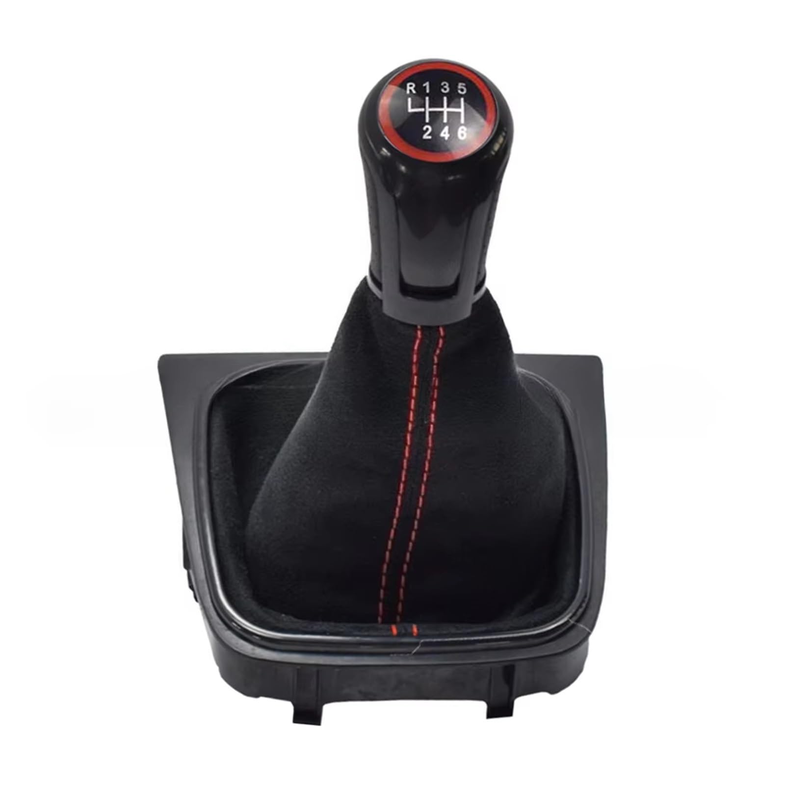 OUVECR Car Shift Gear Knob Handle for VW for Golf 5 MK5 for Golf 6 MK6 for Jetta for Scirocco for Eos Gear Shift Knob GaiterBoot 5/6 Speed Manual Gear Shift Cover(B 6 Speed)