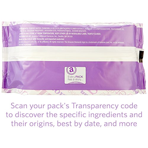Amazon Elements Updated Formula Baby Wipes, Sensitive, 480 Count, Flip-Top Packs