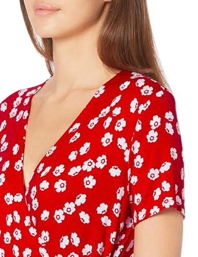 Image of Amazon Essentials Women's Short Sleeve Faux-Wrap V Neck Dress
