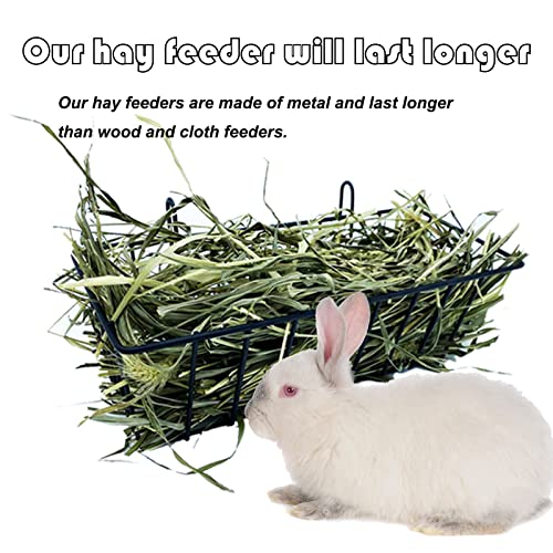 Rabbit Hay Feeder Rack Guinea Pig Hay Dispenser for Cage Hanging Metal Feeder Small Animals Hay Holder Manger for Rabbits Guinea Pigs Chinchillas Ferrets (Black - 2 in a Group) - Image 5