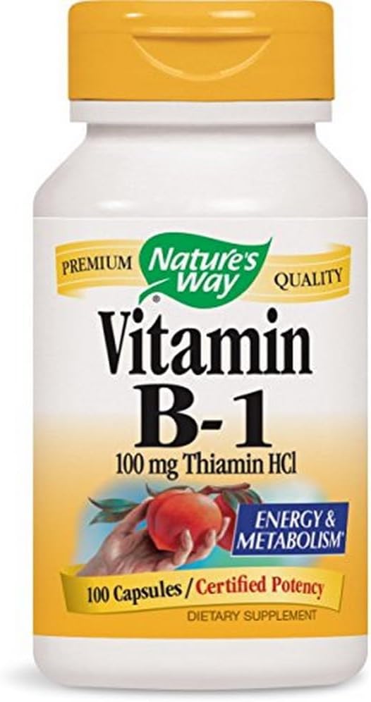 Nature's Way Vitamin B1, 100 Capsules (Pack of 3)