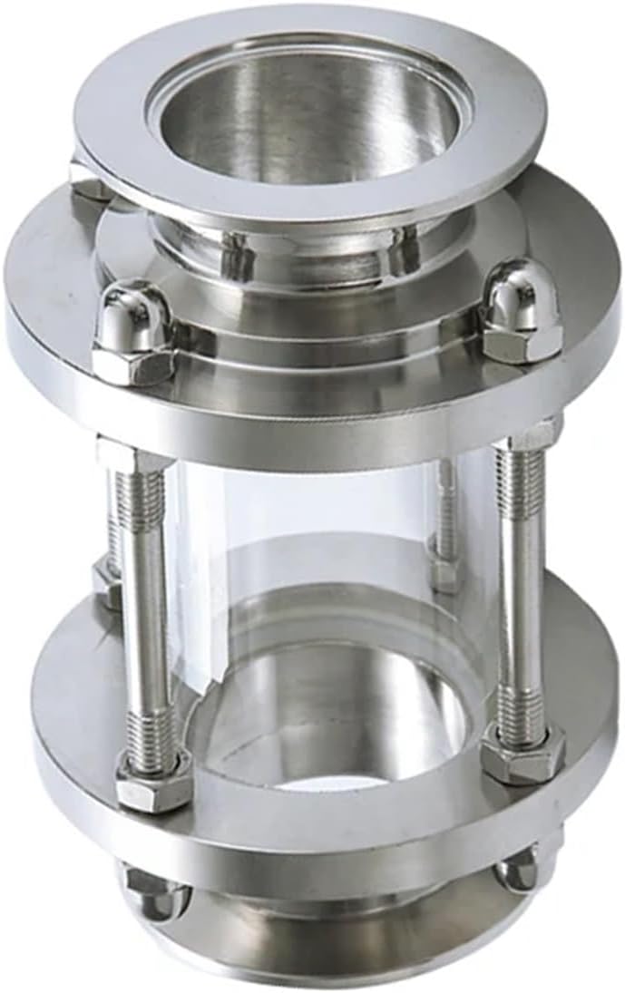 1Pcs KF16 KF25 KF40 KF50 Vacuum Sight Glass Flange Tri Clamp Stainless Steel SS304 Flange 30 40mm Pipeline Observation Window(KF16)