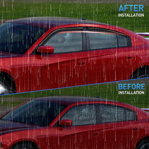 Image of Nilight Window Rain Guards for Dodge Charger 2011-2023, Tape on-4PCS