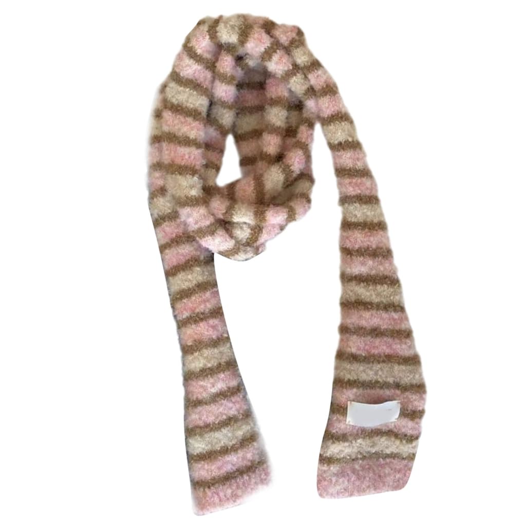 QUEENYARD Women Scarf, Knit Scarf for Women Long Skinny Belt Necktie Neck Scarf Girls Photo Props Long Neckerchief Skinny Scarf Necktie