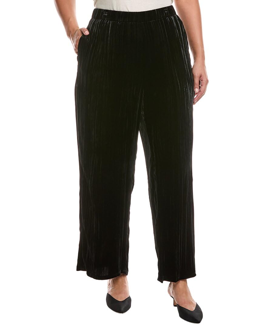 Crushed Velvet Ankle Wide Leg Pants by Eileen Fisher
