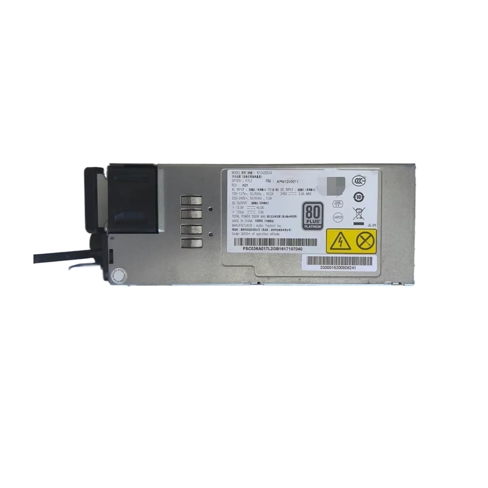 Alimentatore server I620-G10 R1CA2551A da 550 W, alimentatore ridondante hot-plug, APM12V0011