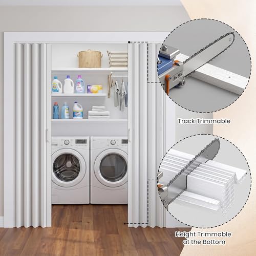 Image of SmartStandard 64x80in Double Accordion Doors Interior, Double Walled, White