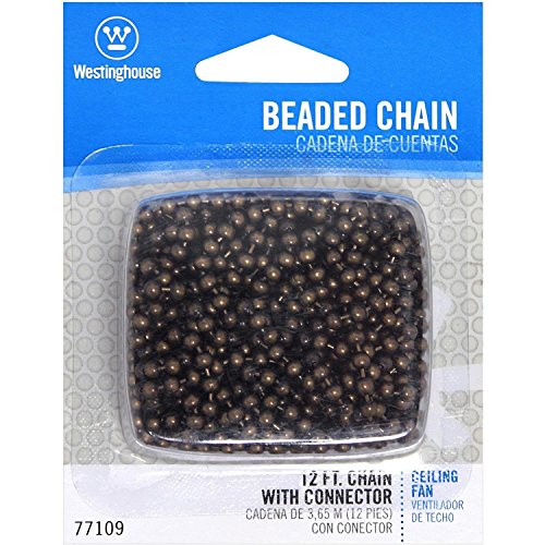 Image of Westinghouse 7710900 12' Beaded Chain with Connector and Antique Brass Finish