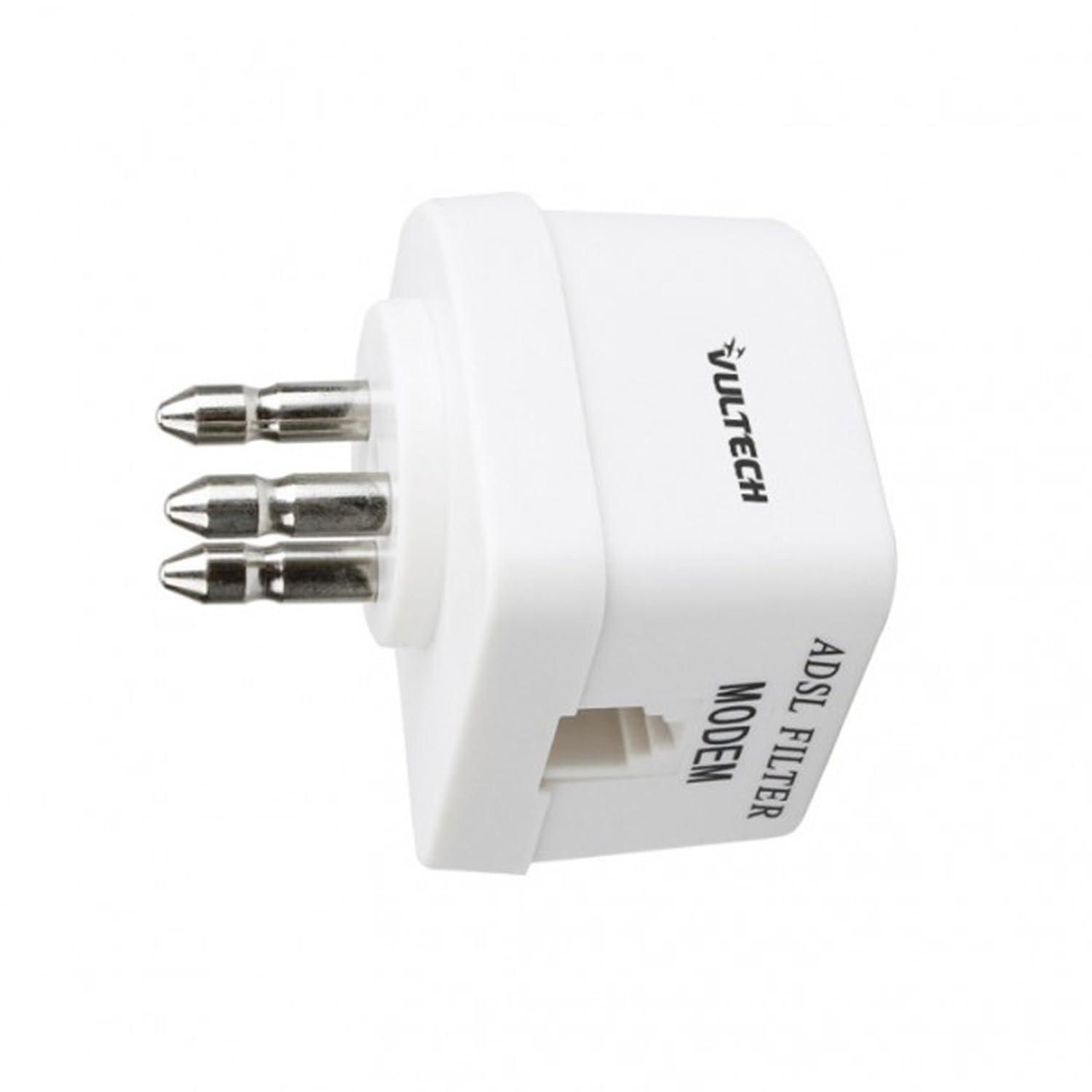 VulTech SN20312 Filtro ADSL Tripolare RJ11 | Adattatore per Modem ADSL/VDSL, Router e Telefono Fisso | Elimina Rumori e Interferenze sulla Linea Vocale