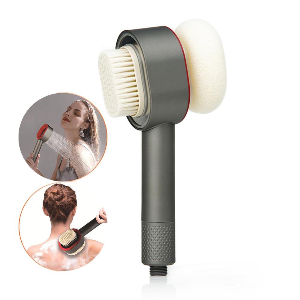 Juego de cabezal de ducha con filtro 3 en 1, cepillo de limpieza de cabezal de ducha de alta presión con filtro para eliminar el cloro y las impurezas para agua dura