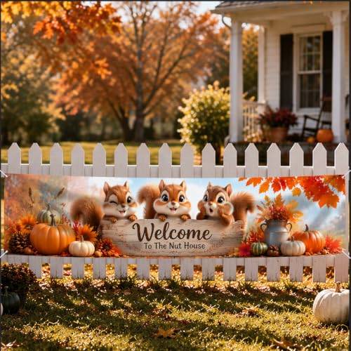 Image of Nuxovilar Happy Fall Banner,78.7 inchx17.7 inch Polyester