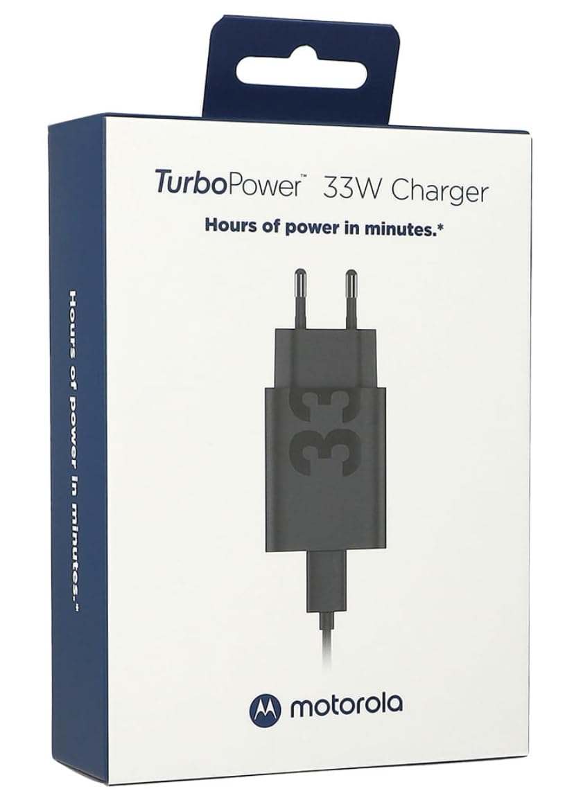 Caricabatterie Rapido Da Muro 33W Originale Motorola, Con Turbo Power, Ingresso USB-C, Per Moto G82/G84/G85/G71/G72/G62 E Altri, Nero