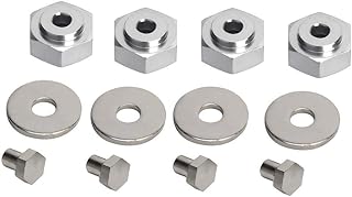 4PCS Aluminum Alloy 12mm Turn to 17mm Wheel Hex Drive Hub Adapter for 1/10 RC Model Car(Silver)