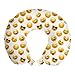 ABAKUHAUS Emoticon Cuscino da Viaggio, Volti sorridenti Sentimenti Art, Accessorio in Schiuma di Memoria per Viaggio, 30 cm x 30 cm, Giallo Nero Rosso