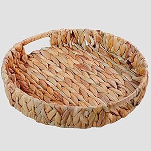 Oversized Hand-Weaving Natural Water Hyacinth Storage Baskets,Wicker Serving Trays with Built-in Handles,Open Storage Organizer Serving Basket,Perfect for Shelving Units Oversized Hand Weaving Natural Water Hyacinth Storage BasketsWicker Serving Trays with Built in HandlesOpen Storage Organizer Serving BasketPerfect for Shelving Units