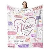 lemzcen Niece Gifts from Auntie, Gifts for Niece Blanket, Niece Birthday Gifts, Gifts for Nieces from Aunt Uncle, Christmas Birthday Gifts for Niece Throw Blanket 60'X50'
