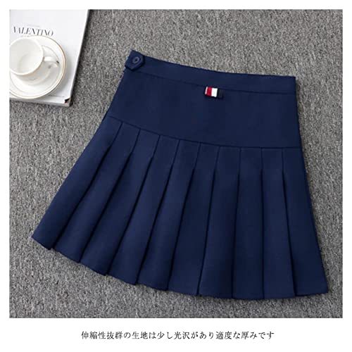 LIUQIAN レディースプリーツスカート インナーパンツ付き M ブラック