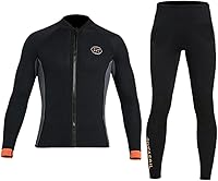 WYYHAA 3mm Neoprene 2-Piece Wetsuit for Men Women - Snorkeling Scuba Diving Top Bottom UV Protection Warmth