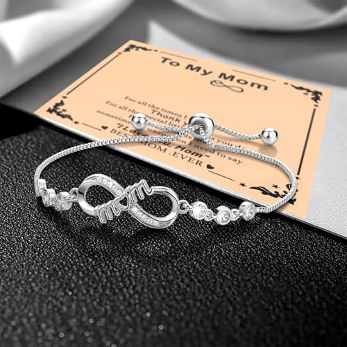 iJuqi Mother's Day Gifts for Mom from Daughter Son - Love Heart Mother Bracelets Birthday Christmas Valentine's Day Gifts3