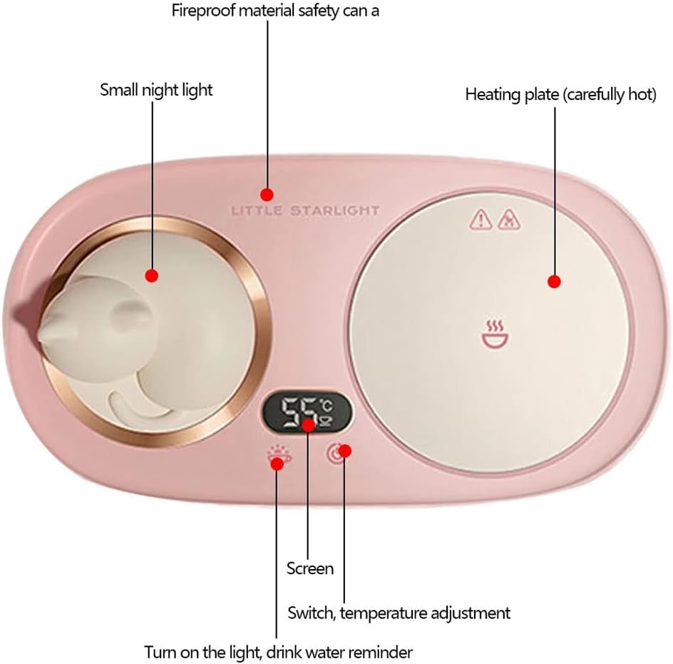 Cat Coffee Mug, Milk Tea, Water, Cocoa Mug, with LED Night Light, 3 Temperature, evenly Heated Household Heater (Color : Black-JoJo+apos;s Bizarre Adventure1, Size : 1)