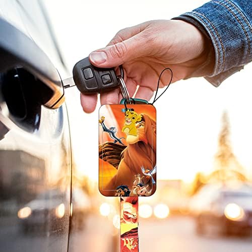 BESTZY Lanyard with Hard Card Case, Lion King Lanyard, Neck Lanyard for Keys, Cartoon Lanyard with PVC Charm, for ID Badge Holder, Keys, Camera, Mobile Phone