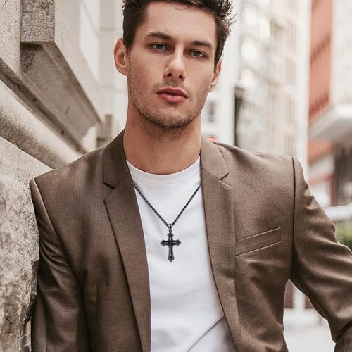 Gothic Cross/Crucifix/Celtic Cross/Virgin Mary/Heart/Flower Cross Necklace for Men Women 925 Sterling Silver Unisex Cross Pendant Christian Jewelry Christmas Gifts4