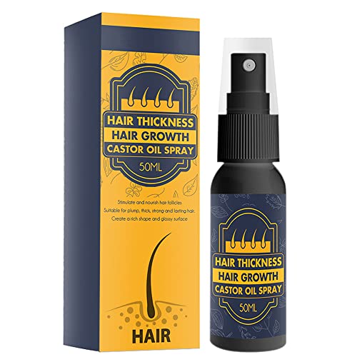 LPDM Castor Oil Spray for Hair Growth, Regrowth Nourishing Ginger Spray, Hair Growth Spray for Dry Damaged Hair, Hair Thickness Maximizer, Castor Oil for Eyelashs and Eyebrows 50ml (1 PCS)