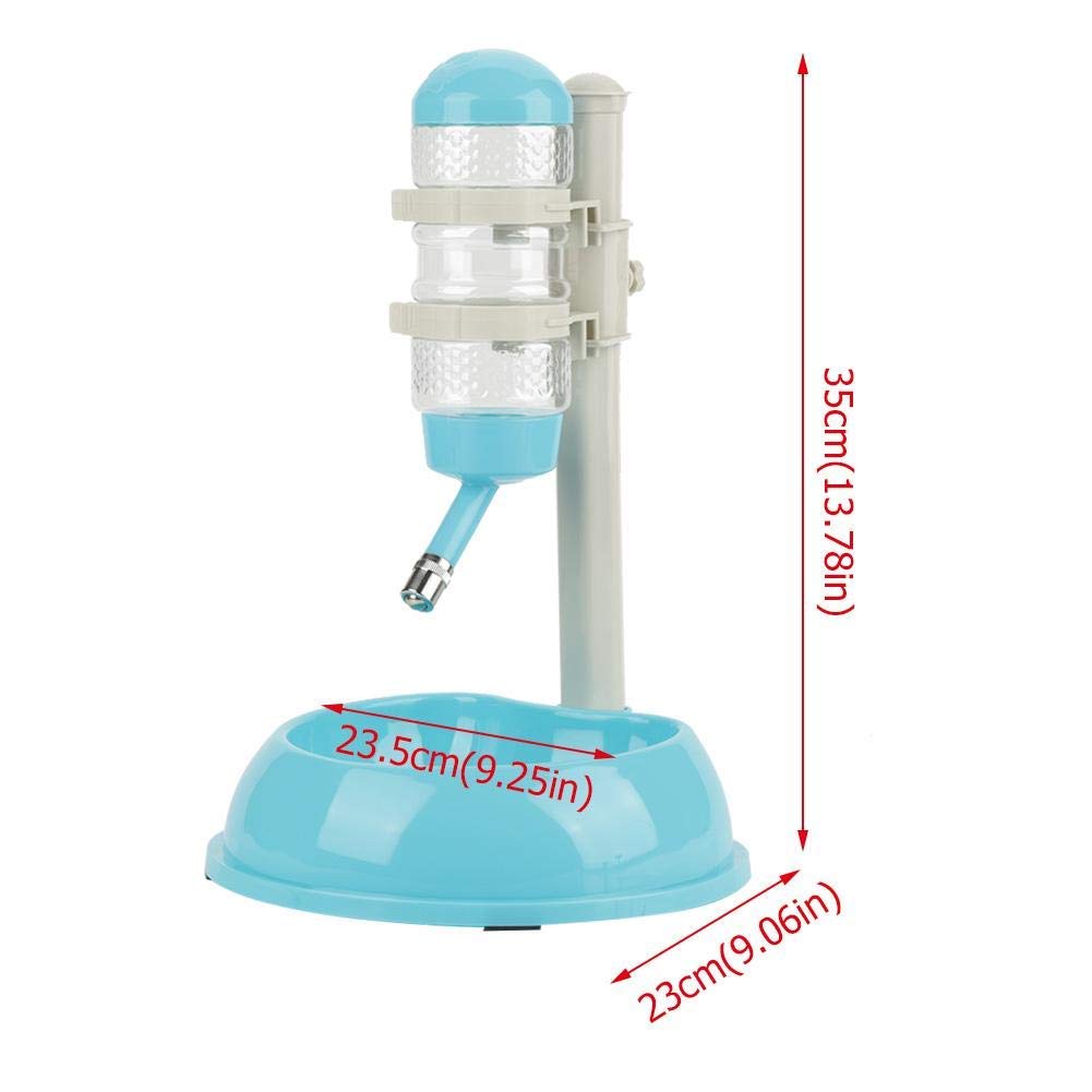 Wassernapf für Hunde, automatischer höhenverstellbarer Spender für Hunde, 2 in 1 Futternapf für Haustiere für Hunde, Futter für Katzen (Blau)