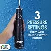 Cordless Water Flosser (Black) | Portable Oral Irrigator, Travel-Friendly Water Pick with 4-Tips, 3 Speed Rechargeable Water Dental Flosser for Teeth Cleaning, Braces & Sensitive Gums, IPX7 Waterproof