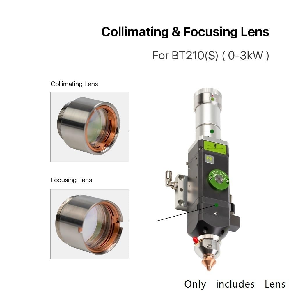 Lente di messa a fuoco F125mm for testa laser BT210/BT210S, lente di collimazione D28 3kw F100mm con supporto 1 pz.(30 * 24 * 28mm)