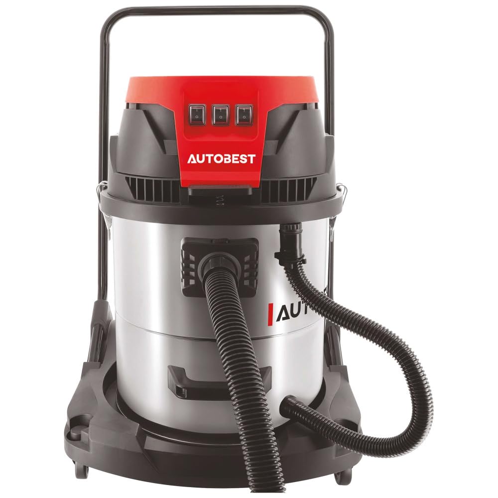 Aspirateur eau et poussières 60 litres - 3000W - 3 niveaux de puissance d'aspiration - filtre HEPA - Câble 5m - Flexible 4m