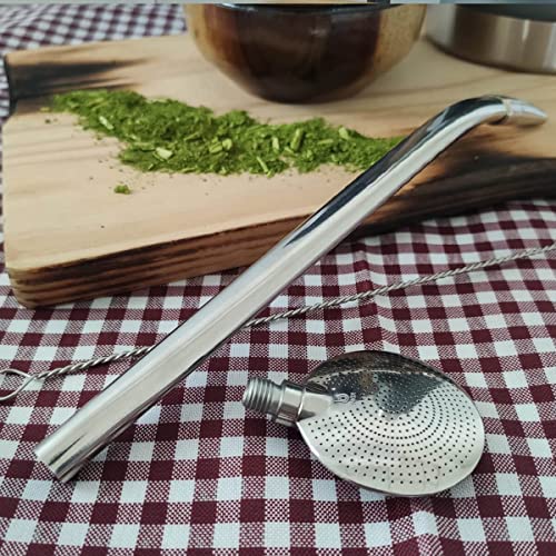 Bomba para Tomar Chimarrão Mil Furos de Mate Inox Bortonaggio 23,5cm Lisa Bojo Removível