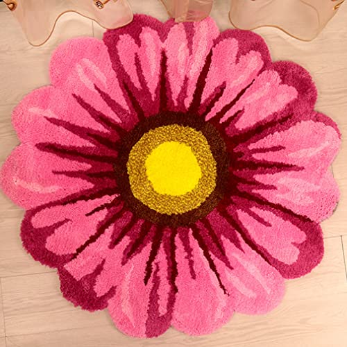 Tapete redondo moderno de 50x50 cm rosa miniatura 2