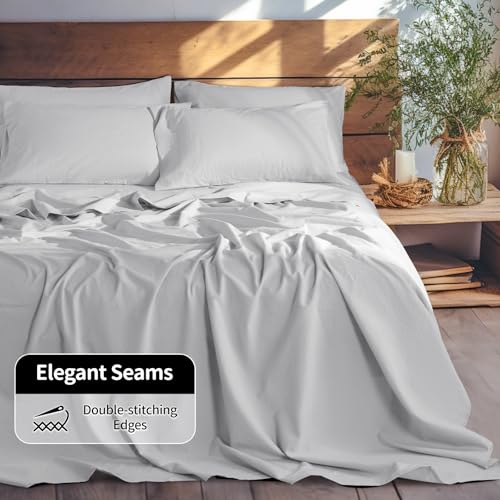 Image of LBRO2M 100% French Pure Linen Sheet Set 6Pcs, 16 inch Deep Pocket Queen Size