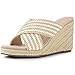 Allegra K Damen Crisscross Strap Platform Slide Wedge Sandalen Beige 41