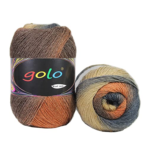 golo Wool Yarn for Knitting 550yd 0.22Ib Cashmere Yarn for Weaving (5D-20), Reddish grey, 1 Ball