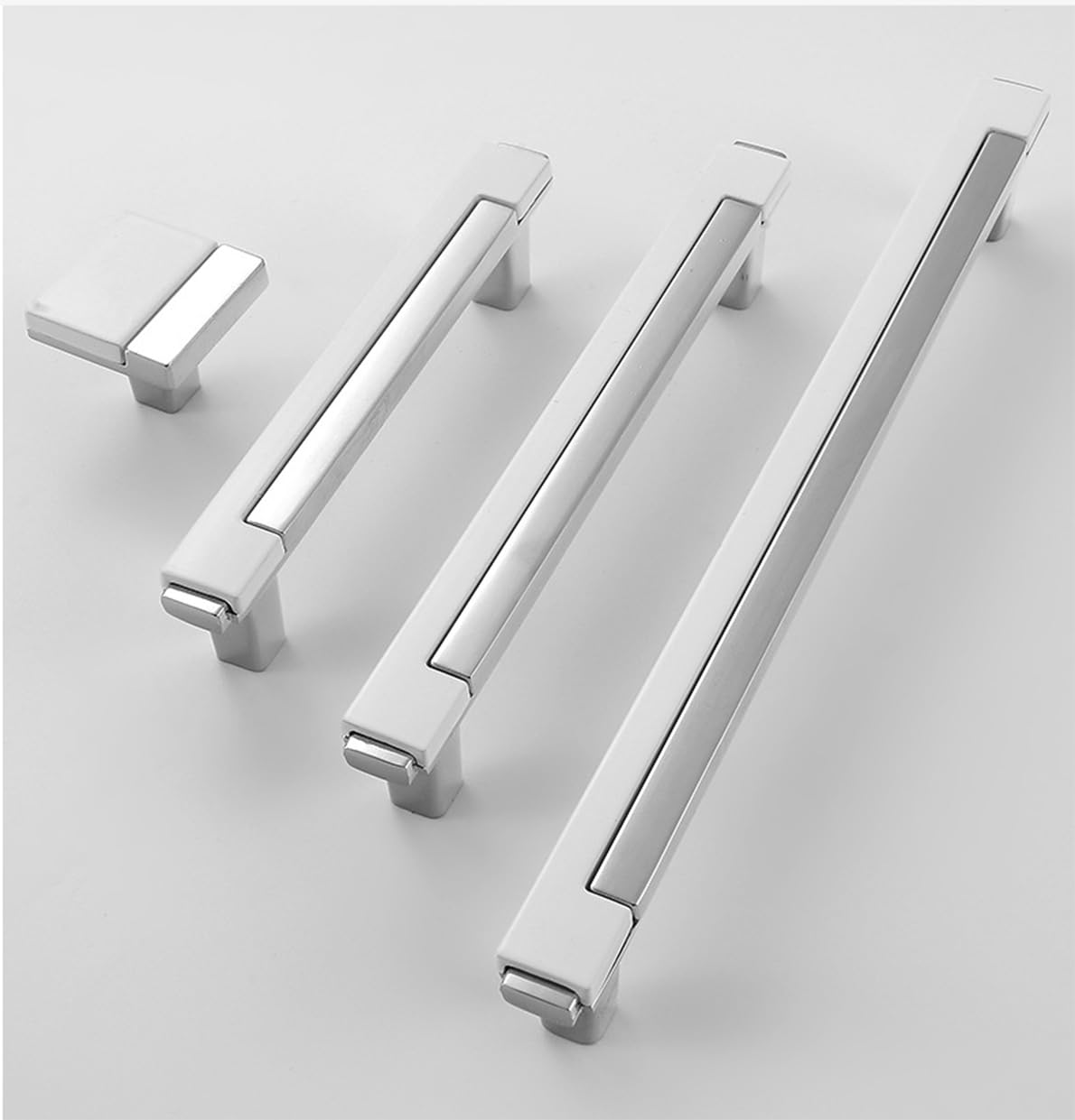 SYZOW 6 Pack Cabinet Handles Kitchen Cabinet Knobs Silvery White Cabinets Pulls for Dresser Drawer Bathroom Bedroom Furniture Hardware 128MM - Image 4