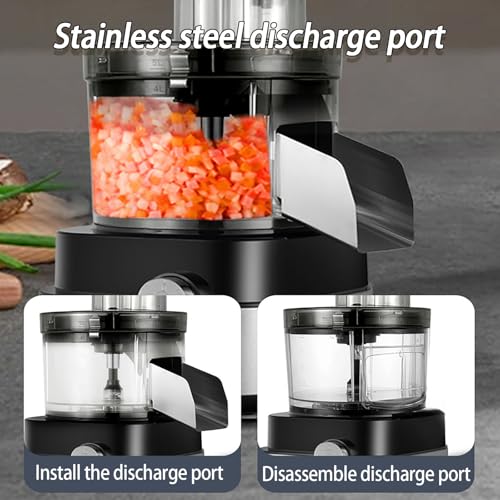 Cortador de verduras, procesador de alimentos, acero inoxidable, capacidad de 5 litros, cuchillas multifuncionales para cortar, rebanar, triturar y moler carne
