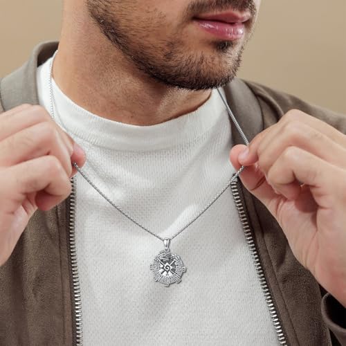 Aztec Necklace 925 Sterling Silver Mayan Dragon Pendant Jewelry for Men Women2