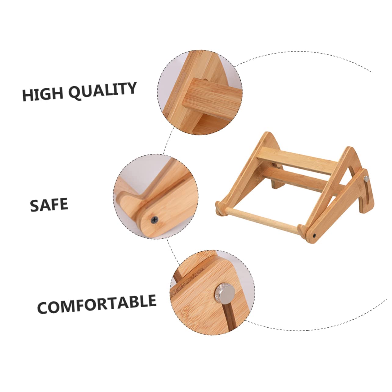 Supporto per Laptop in Legno Beige Altezza Regolabile, Design Cavo e Angoli Arrotondati, Scrivania Portatile per Laptop per Casa e Ufficio