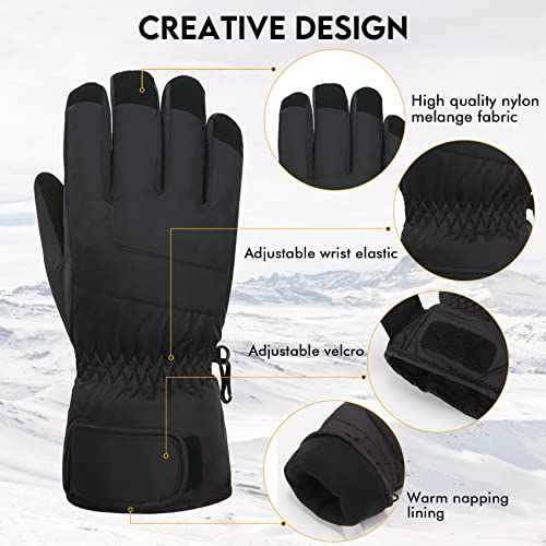 Women Ski Gloves, Winter Warmest Waterproof and Breathable Snow Gloves with Free Balaclava for Snowboard, Snowmobile in Cold Weather. - Image 3
