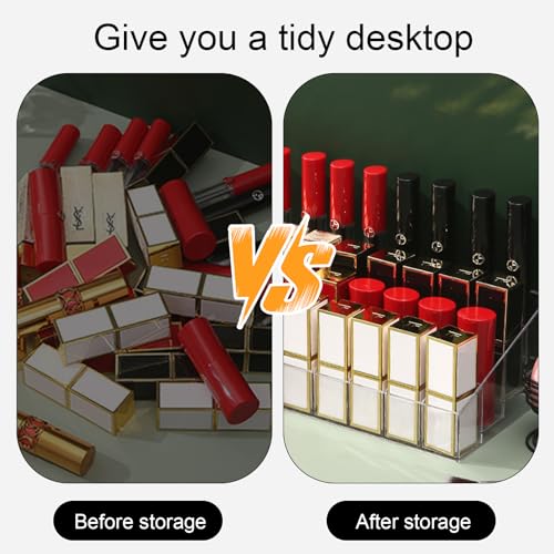 DEARBAG Organizador de pintalabio con 40 compartimentos para maquillaje, transparente, acrílico, para brillo de labios, esmalte - imagen 5
